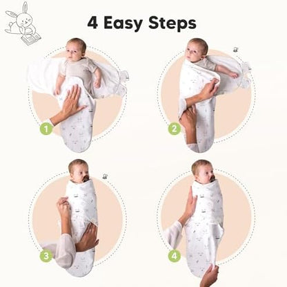 KeaBabies 3-Pack Organic Baby Swaddles for Newborns, Infant, Nordic, 3-6M