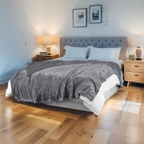 Electric Heated Blanket 84"x90" Queen Size, Light Grey