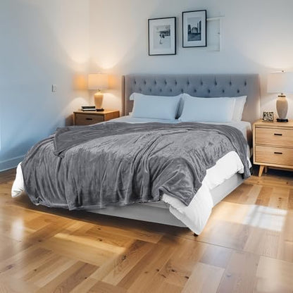 Electric Heated Blanket Full Size 72"x84", Light Grey