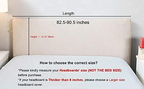WOMACO Stretch Bed Headboard Slipcover 180 GSM Thick Fabric Solid Color Dustproof Bed Head Protector Cover for Bedroom Decor (Dark Blue, King)