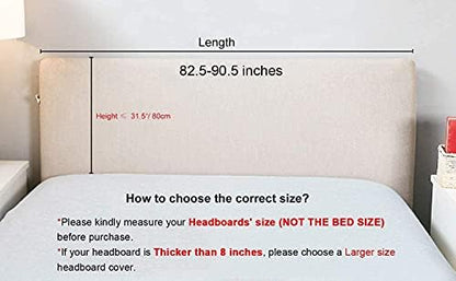 WOMACO Stretch Bed Headboard Slipcover 180 GSM Thick Fabric Solid Color Dustproof Bed Head Protector Cover for Bedroom Decor (Dark Blue, King)