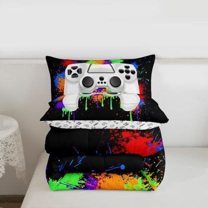 Feelyou Gamer Bedding Set Toddler Size for Boys Girls