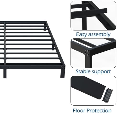 DiaOutro 7 Inch Queen Bed Frame Heavy Duty Low Profile Metal Platform