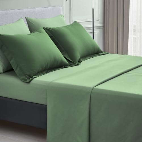 Maple&Stone Full Comforter Set 7 Pieces Bed in a Bag Sage Green Bed Set