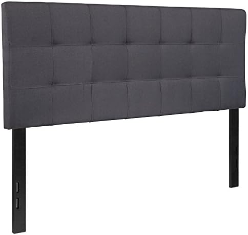 Flash Furniture Bedford Tufted Upholstered Full Size Headboard in Dark Gray Fabric