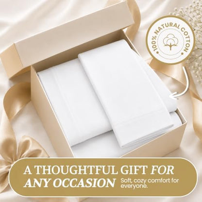Twin XL Cotton Knit Jersey Sheet Set, 15" Deep Pocket, White, 3Pc