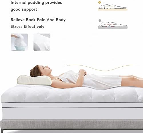 SameBed Mattress Topper Twin,Extra Thick Mattress Pad Cover for Back Pain,Cooling Mattress Protector with 8-21 Inch Deep Pocket,Overfilled Down Alternative Filling,White