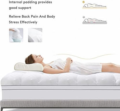 SameBed Mattress Topper Twin,Extra Thick Mattress Pad Cover for Back Pain,Cooling Mattress Protector with 8-21 Inch Deep Pocket,Overfilled Down Alternative Filling,White