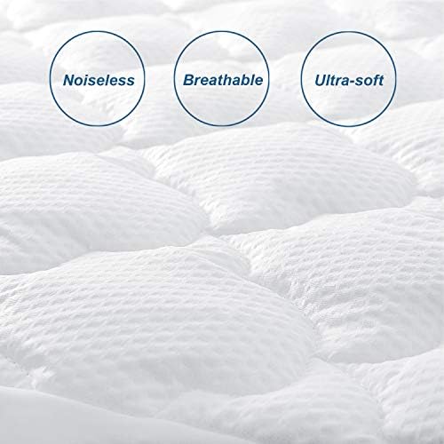 Queen Mattress Pad Thick Quilted Mattress Topper, Air Mattress Cover, Super Soft Breathable and Noiseless Down Alternative Fiber Extra Thick Mattress Pad with Deep Pocket Fits up to 23 Inch Mattress