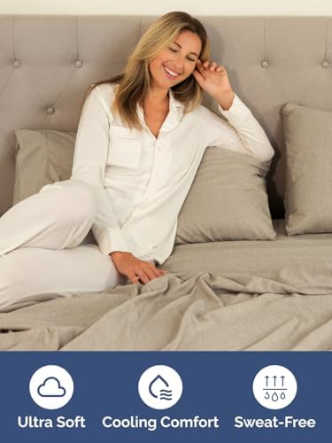 CGK Linens Extra Deep Queen Fitted Sheet Only - Heathered Beige