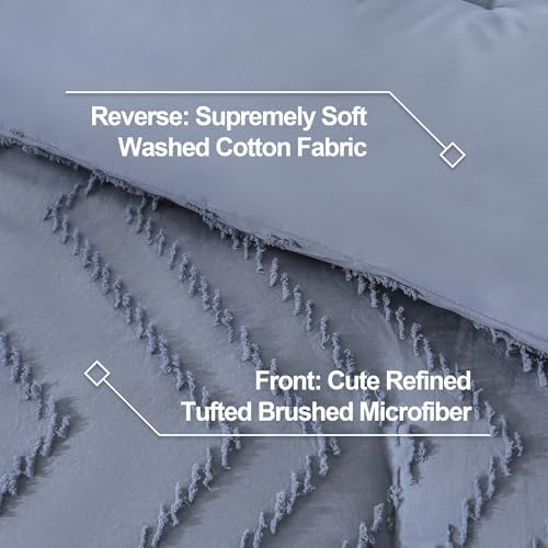 Litanika Oversized King Comforter Set, 3 Pcs Boho Tufted Bedding Set