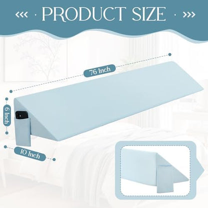 INVGEEXI Baby Blue King Size Bed Wedge Pillow Cover, 76" L x 10" W x 6" H