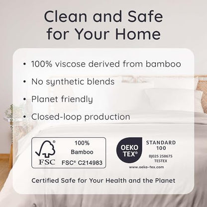 Bambaw 100% Viscose Derived from Bamboo Twin Size Sheets Set – 4-Piece Cooling Twin Sheets Set, Lightweight, Silky Soft & Breathable, Helps Keep You Cool & Dry All Night (Sand)