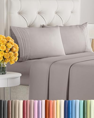 King Size 4 Piece Sheet Set - Ultra Soft & Cooling Sheets - Thistle Purple
