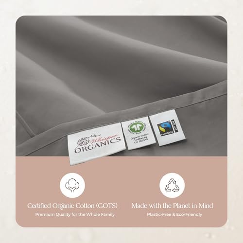 Whisper Organics 100% Organic Cotton Bed Sheets with Deep Pocket 4 Pc. Set