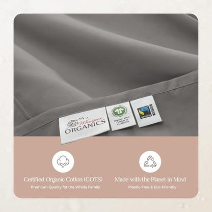 Whisper Organics 100% Organic Cotton Bed Sheets with Deep Pocket 4 Pc. Set