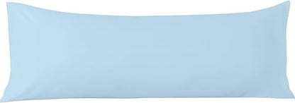 Comfort Beddings Body Pillowcase, 100% Organic Cotton 600 Thread Count Sateen, Soft Cooling Light Blue, 1-Pack, Hidden Zipper Closure, Hotel Quality, Fade & Shrink Resistant, 20 x 60 Inches