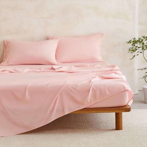Wake In Cloud - Floral Comforter Set with Sheets, Cute Vintage Flower Cottagecore Aesthetic for Women Teen Girls, 7 Pieces Bed in a Bag, Cream Pink, Full Size