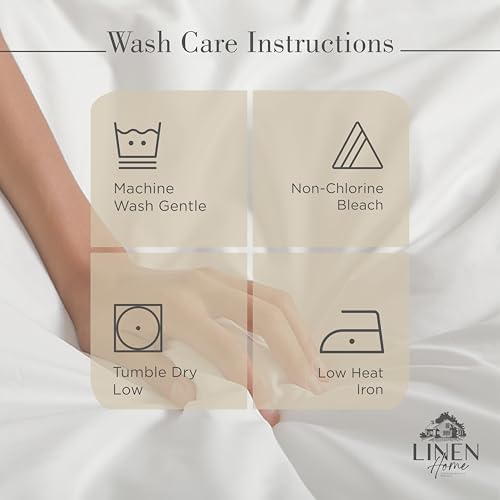 Linen Home 100% Cotton Percale Cal King Sheets 4Pc Cooling Set Light Taupe