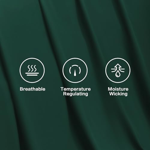 Andency Queen Sheets Set 100% Viscose Derived from Bamboo, Emerald Green