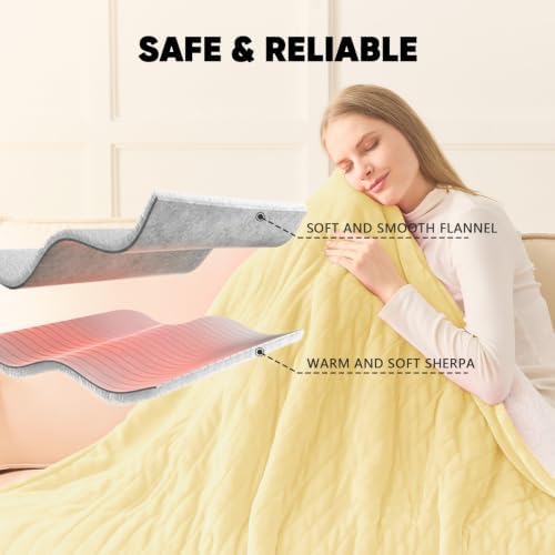 greenoak Heated Blanket Electric Throw Heating 50"X60",Gifts for Women