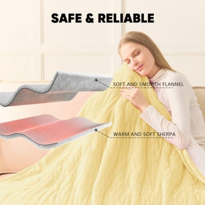 greenoak Heated Blanket Electric Throw Heating 50"X60",Gifts for Women