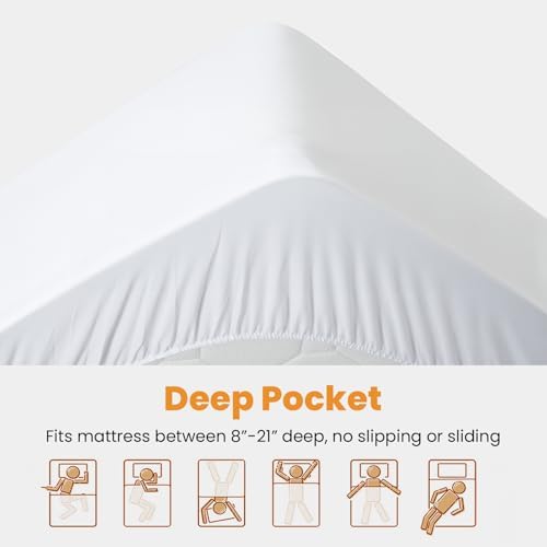 MATBEBY RV Short Queen Mattress Pad - Cooling Breathable Mattress Topper, Quilted Fitted Mattress Protector, Pillow Top Mattress Cover with 8-21" Deep Pocket, Soft, Machine Washable, White, 60"x75"