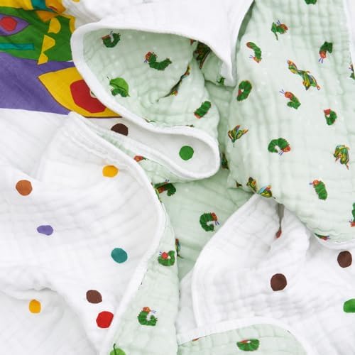 aden + anais Essentials Cotton Muslin Eric Carle Dream Blanket, Perfect for Babies, Infants and Toddlers, Crib Blanket, Nursery Essential, Very Hungry Caterpillar