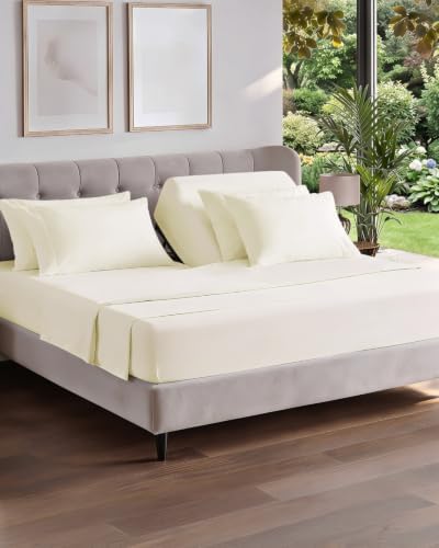 Flex Top Split Head King 6 Piece Sheet Set - Soft & Cooling - Off White