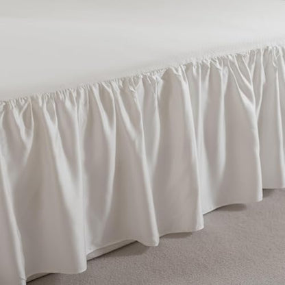 Bed Skirt Queen Size Ruffled Bed Skirt with Split Corners, 14 Inch Drop