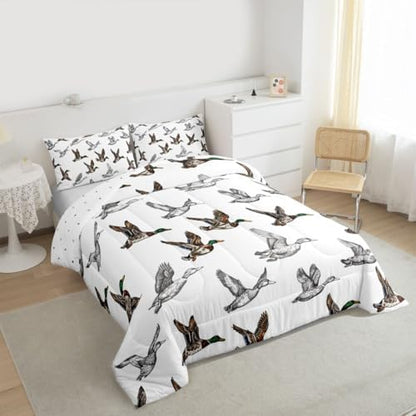 Feelyou Duck Hunter Comforter Set Toddler for Kids Boys Girls Bedding Set