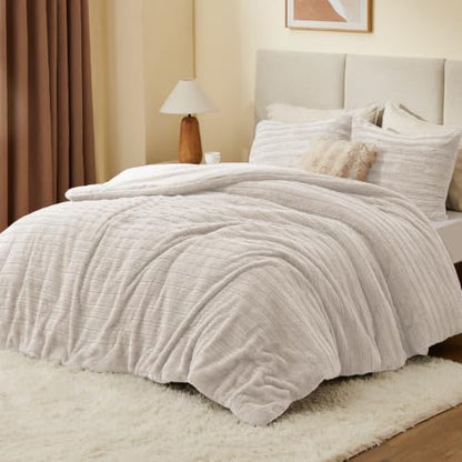 BEDELITE Faux Fur Twin/Twin XL Comforter Set, Fluffy Bed Set, Linen