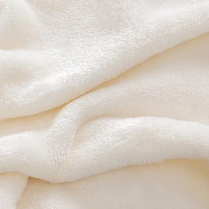 BEDELITE Flannel Sheets King Size, White, 4 Pieces