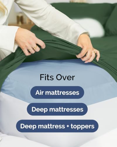 CGK Linens 2 Pack Extra Deep Twin Fitted Sheets - Emerald Green