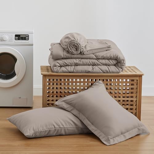 Love's cabin Twin XL Comforter Set Burlwood, 5 Pieces Twin XL Bed in a Bag, All Season Bedding Sets with 1 Comforter, 1 Flat Sheet, 1 Fitted Sheet, 1 Pillowcase and 1 Pillow Sham