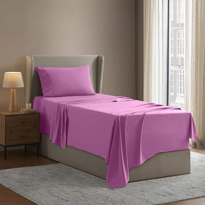 Nestl Twin Sheet Set - Bed Sheets - Light Pink - 3-Piece Deep Pocket