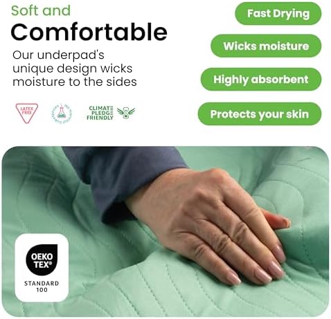 IMPROVIA® Washable Underpads, Heavy Absorbency Reusable Incontinence Pads