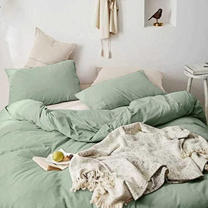 Queen Size Comforter Set 3 Piece, Sage Green, 90x90 inch