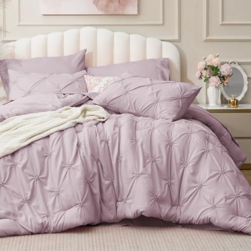 BEDELITE Full Comforter Set Light Purple,Lightweight & Soft Comforter
