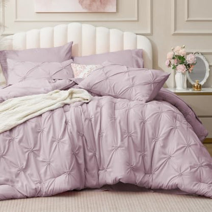 BEDELITE Full Comforter Set Light Purple,Lightweight & Soft Comforter