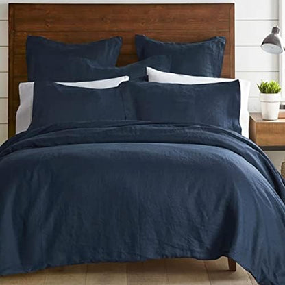 King Size Comforter Set 3 Piece, Navy Blue, 90x104 inch