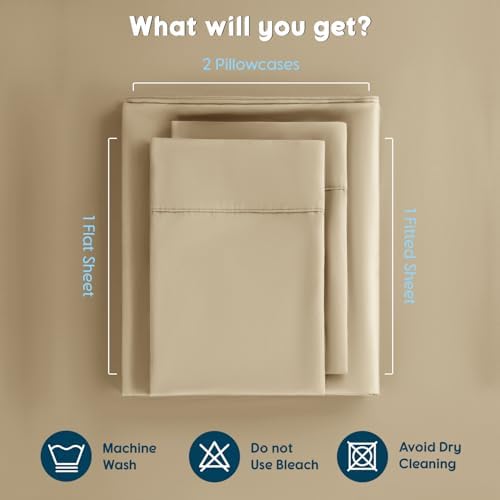 SONORO KATE 1000 Series 100% Egyptian Cotton King Sheet Set,4 Pieces
