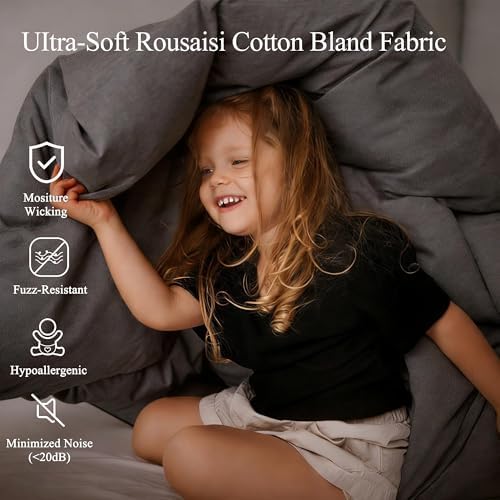 Feather Down Fiber Comforter Twin Size,Premium Ultra-Soft Breathable Comforter High Fill Power Grey Duvet Insert,All Season Hotel Luxury Bedding Comforters