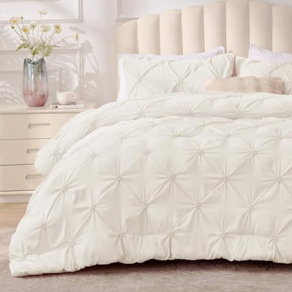 BEDELITE King Comforter Set Cream White,Lightweight & Soft Comforter