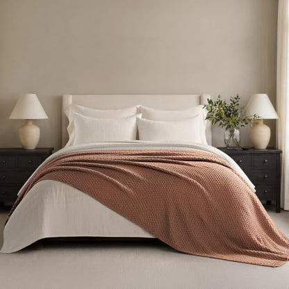 EVERGRACEHOME Chunky Chenille Knit Throw Blanket, 108x92, Terracotta Clay