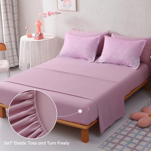 Dinjoy Girls Comforter Set 7 Pieces, Queen Size Colorful Ombre Rainbow Bedding Set, Bed in A Bag for Kid Teen Girls (1 Comforter, 1 Flat Sheet, 1 Fitted Sheet, 2 Pillow Shams, 2 Pillowcases)