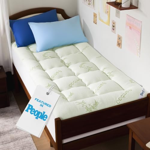 BEDLORE Twin XL Mattress Topper, Thick Soft Pillow Top Bed Topper