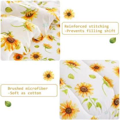 lasoftan Floral Queen Comforter Set with Sheets, 7 piece Luxury Vintage Bedding, Soft Microfiber Bed in a Bag, Cozy Lightweight Bed Set, Lavender Flower Grey Leaf