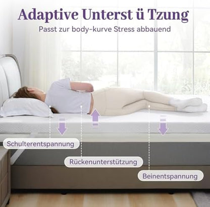 SINWEEK 3 Inch Gel Memory Foam Mattress Topper Queen Size, Ventilated High Density Pad for Back Pain, Bed Topper with Removable Soft Cover, CertiPUR-US Certified