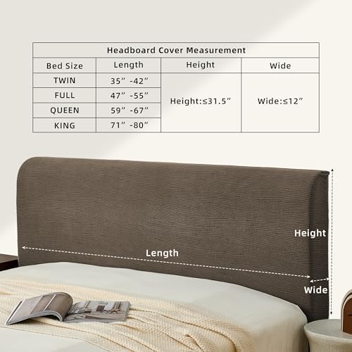Bed Headboard Cover Full, Stretch Head Board Slipcover Washable